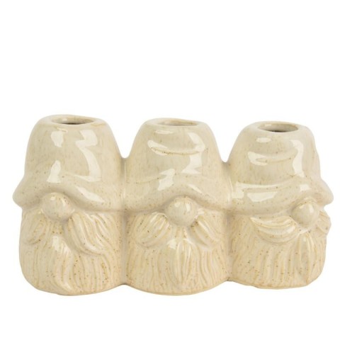 VASO CERAMICA 3 GNOMI CREMA H.9.5
